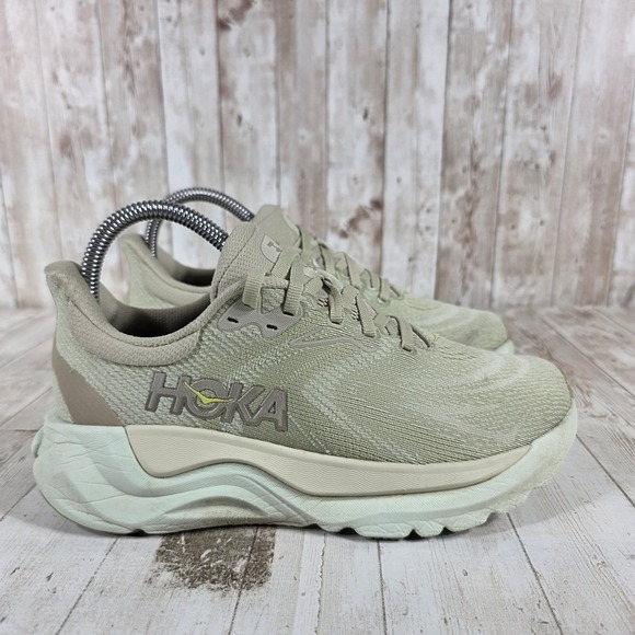 Hoka One One Shoes - Hoka Arahi 8 Womens 6.5B Oat Milk Silver Sky Running Shoes 1168691-ORF Stability